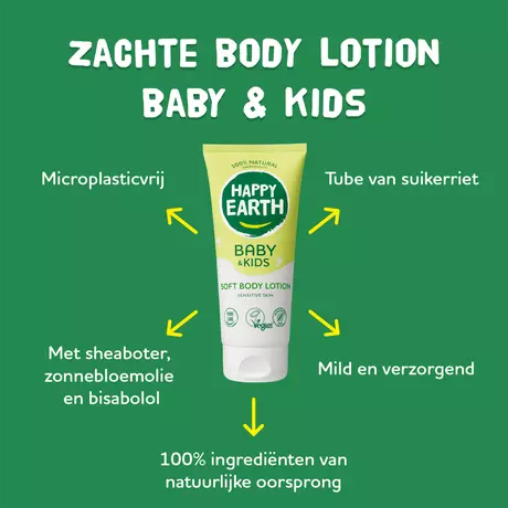 Happy Earth 100% Natuurlijke Baby & Kids Zachte Bodylotion 200 ML