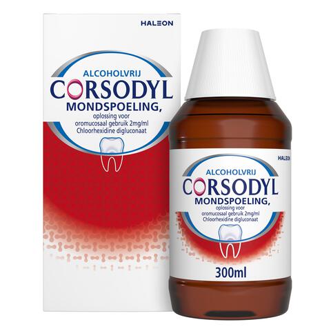 Corsodyl Mondspoeling Kortdurende Toepassing bij Tandvleesontsteking 300 ML