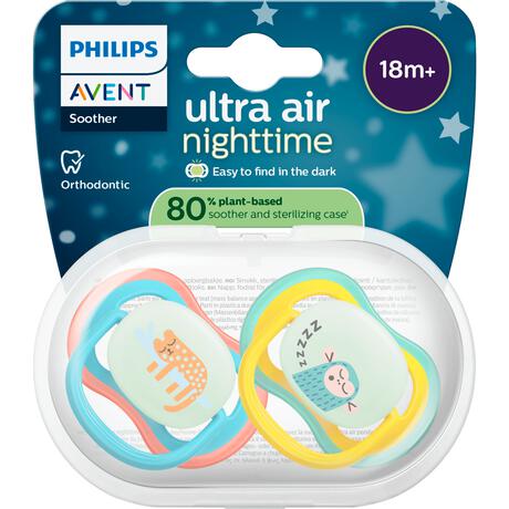 Philips Avent Fopspeen Ultra Air Night 18M+ Double Pack - SCF376/32