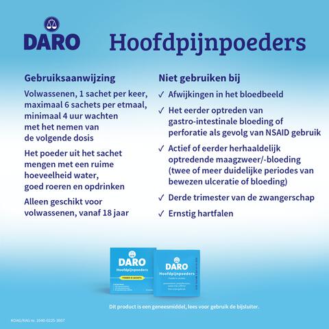 Daro Hoofdpijnpoeders 20 Sachets