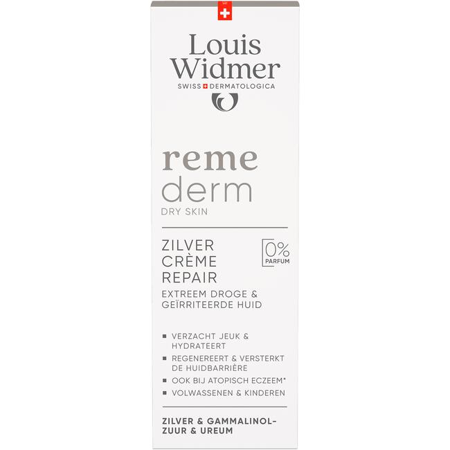 Louis Widmer Remederm Zilver Crème Repair Zonder Parfum 75 ML
