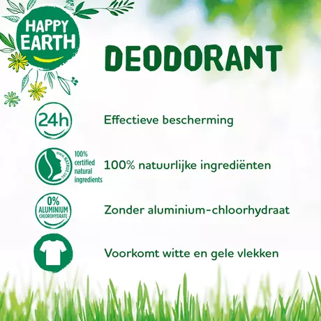 Happy Earth 100% Natuurlijke Rose Petitgrain Deodorant Roller 75 ML