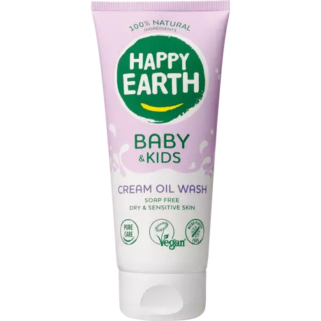 Happy Earth 100% Natuurlijke Baby & Kids Zeepvrije Crème Olie Wasgel 200 ML