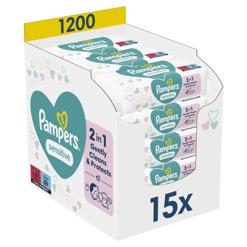 Pampers Sensitive Billendoekjes 15x80 Stuks
