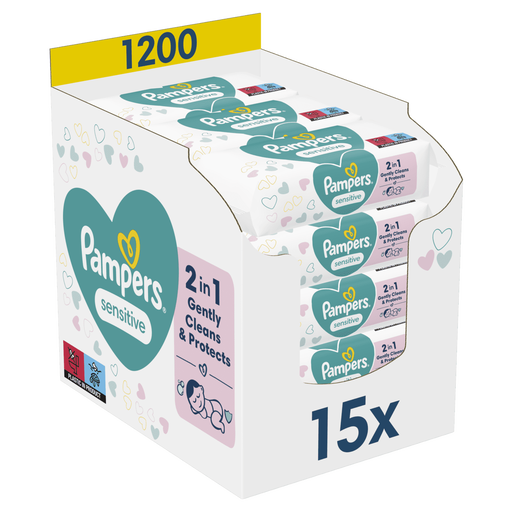 Pampers Sensitive Billendoekjes 15x80 Stuks