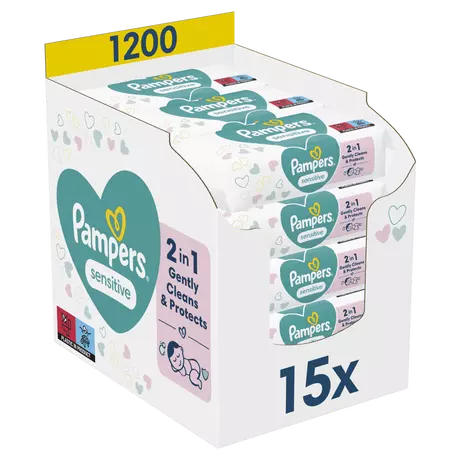 Pampers Sensitive Billendoekjes 15x80 Stuks 1200 EA | Etos
