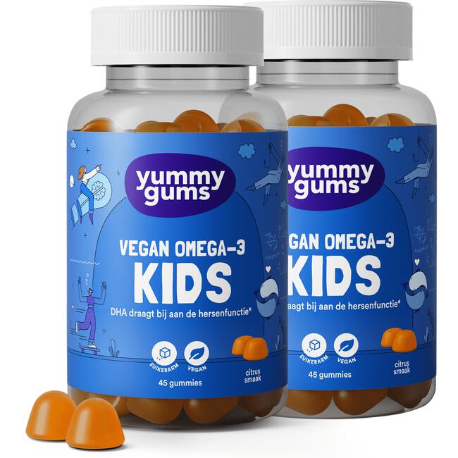 Yummygums Kids Vegan Omega-3 Suikerarm 45 stuks