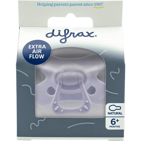 Difrax Fopspeen Natural 6 Maanden Paars BPA-vrij