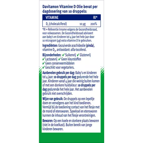 Davitamon Vitamine D Olie Suikervrij 25 ML