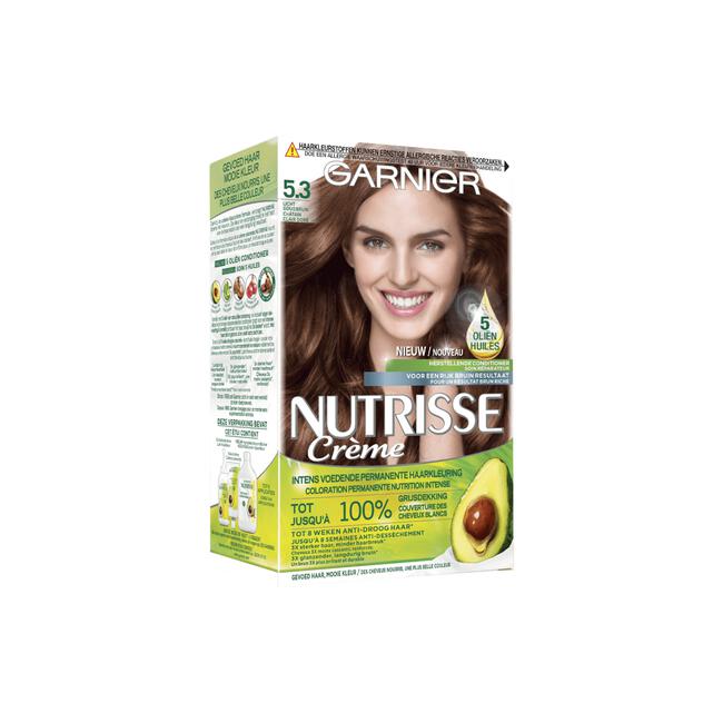 Garnier Nutrisse Crème Permanente Haarverf 5.3 Licht Goudbruin