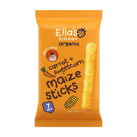 Ella's Kitchen Maize Sticks Wortel Maïs Snack Bio 7+ Maanden