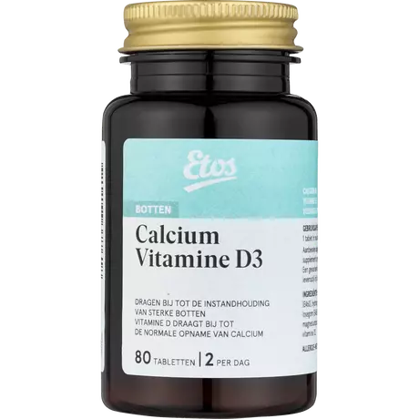 Etos Vitamine D3 Calcium Tabletten 80 stuks