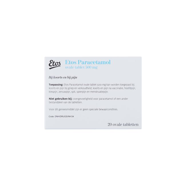 Etos Paracetamol 500 mg Ovale Tablet