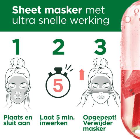 Garnier SkinActive Ampul Sheet Masker Met Watermeloen & Hyaluronzuur