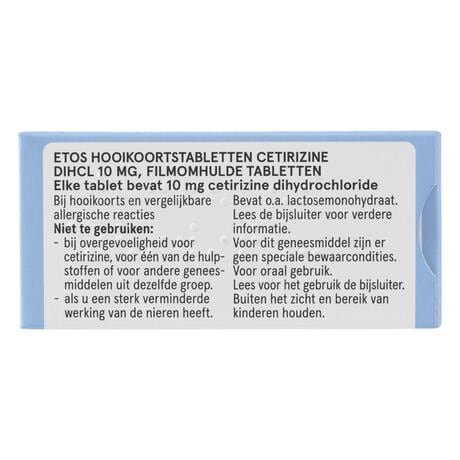 Etos Hooikoortstabletten Cetirizine diHCI 10 mg 10 stuks