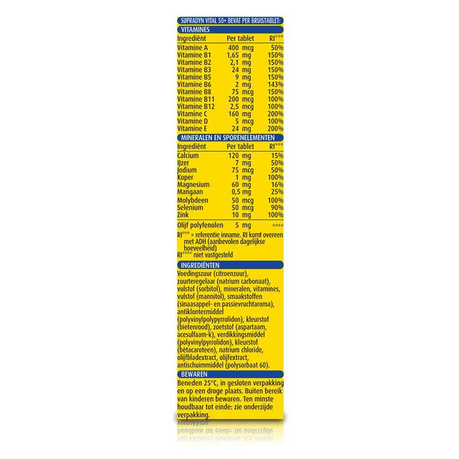 Supradyn Vital 50+ Multivitamine Voor Vijftigplussers 30 Bruistabletten
