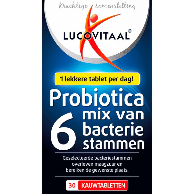 Lucovitaal Probiotica Mix 6 Bacterie Stammen Kauwtabletten 30 stuks