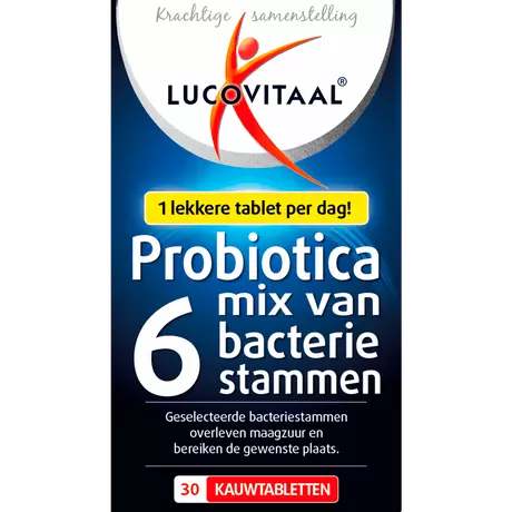 Lucovitaal Probiotica Mix 6 Bacterie Stammen Kauwtabletten 30 stuks