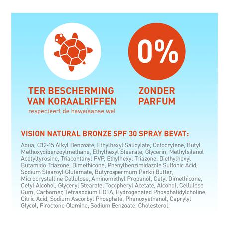 Vision Natural Bronze Zonnebrand Spray SPF30 180ML