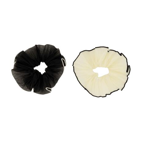 Splendid Scrunchie Wit Zwarte rand 2 stuks 