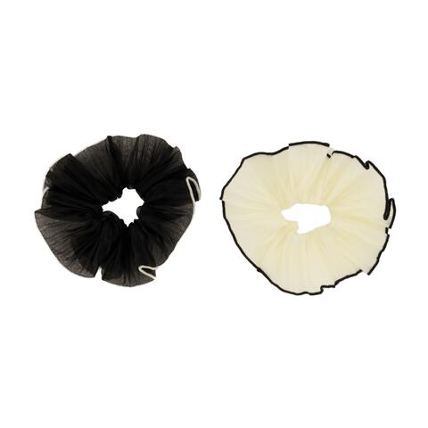 Splendid Scrunchie Wit Zwarte rand 2 stuks 