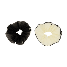 Splendid Scrunchie Wit Zwarte rand 2 stuks 