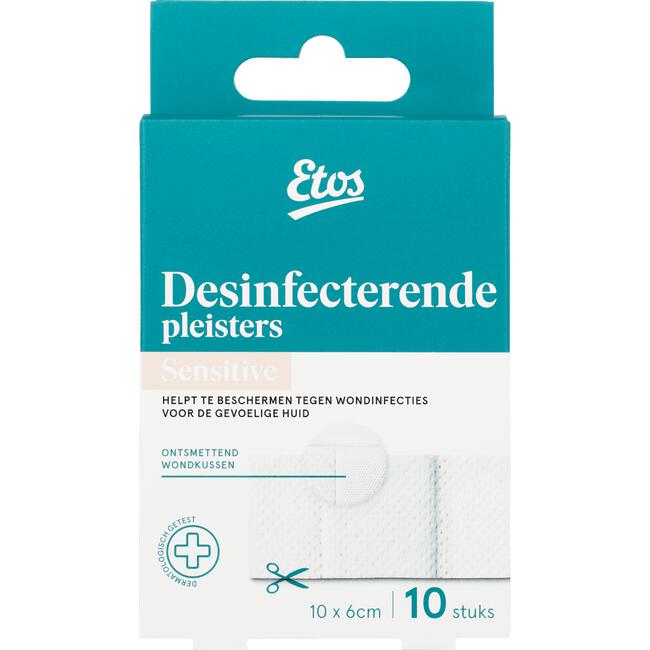 Etos Desinfecterende Pleister 10 x 6 cm 10 Pleisters