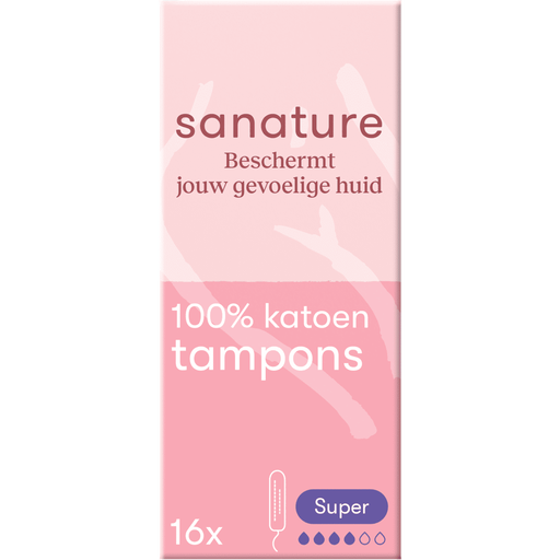 Sanature 100% Katoenen Tampons Super 16 stuks