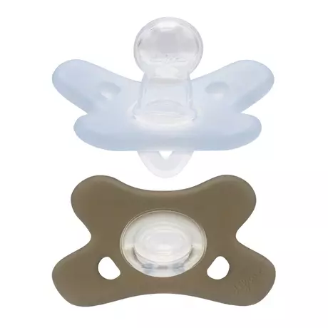 Difrax Fopspeen Natural Siliconen 0-6M Ice/Clay 2 stuks