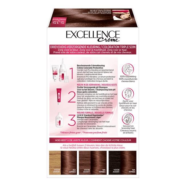 L'Oréal Paris Excellence Crème Permanente Haarverf 5.15 Licht Kastanjebruin