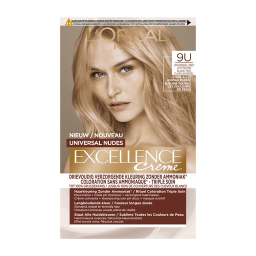 L'Oréal Paris Excellence Universal Nudes Perm Haarverf 9U Zeer Lichtblond