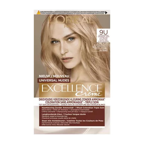 L'Oréal Paris Excellence Universal Nudes Perm Haarverf 9U Zeer Lichtblond