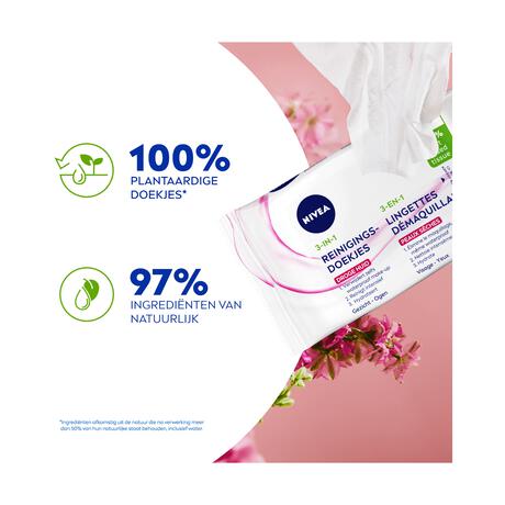 NIVEA 3-in-1 Reinigingsdoekjes Droge Huid 25 stuks