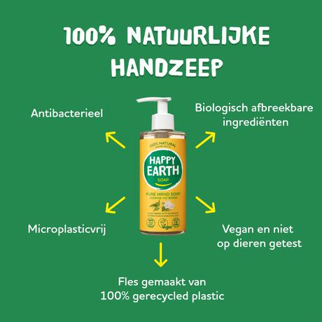 Happy Earth Jasmin Ho Wood 100% Natuurlijke Handzeep 300 ML