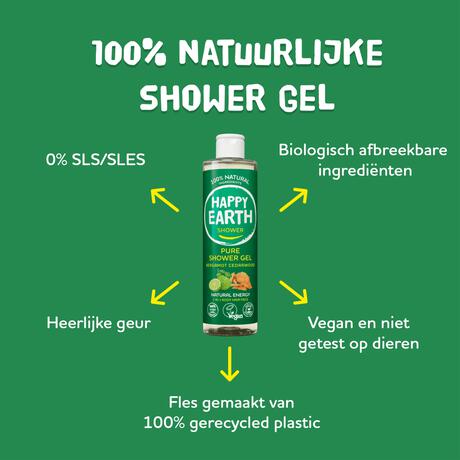 Happy Earth 100% Natuurlijke Bergamot Cedarwood Douchegel 300 ML
