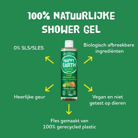 Happy Earth 100% Natuurlijke Bergamot Cedarwood Douchegel 300 ML