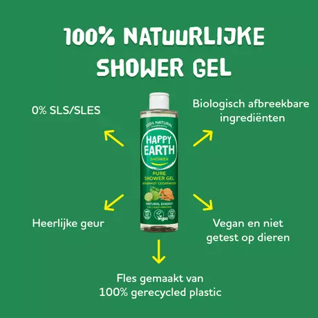 Happy Earth 100% Natuurlijke Bergamot Cedarwood Douchegel 300 ML