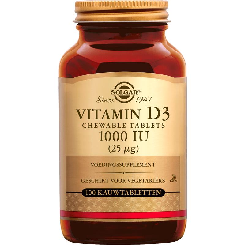 Solgar Vitamine D3 1000 IU/25 MCG Kauwtabletten 100 stuks