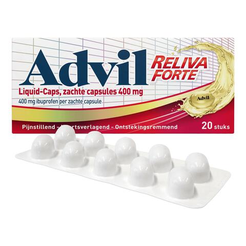 Advil Reliva Forte Liquid-Caps 400 mg Ibuprofen voor Pijn en Koorts 20 stuks