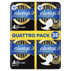 Always Ultra Maandverband Secure Night Met Vleugels 36 stuks