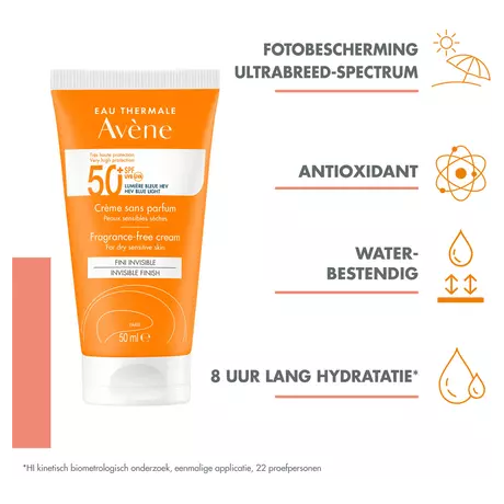 Avène Zonnebrand Crème Parfumvrij SPF 50+ 50 ML