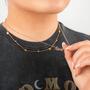 BiSjU Jewellery Ketting met Open Klaver en Parels Gold Plated - SS