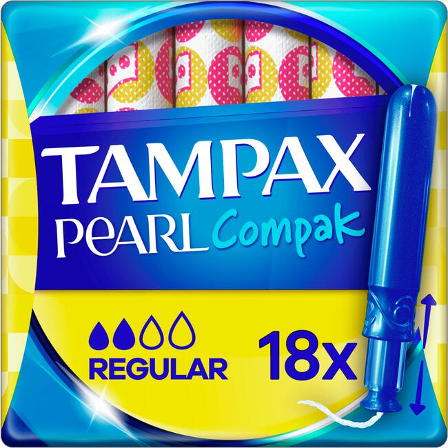 Tampax Pearl Compak Regular Tampons Met Inbrenghuls 18 Stuks