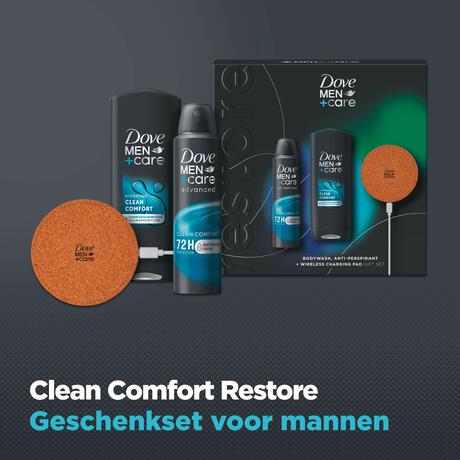 Dove Men+Care Clean Comfort Giftset Bodywash + Anti-Transpirant Spray