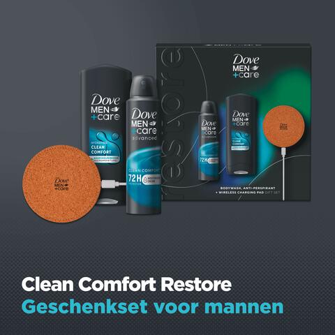 Dove Men+Care Clean Comfort Giftset Bodywash + Anti-Transpirant Spray