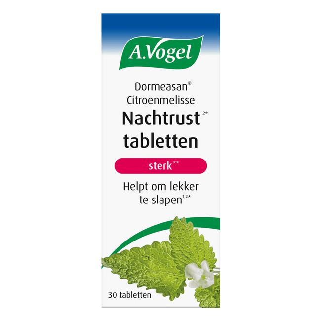 A.Vogel Dormeasan Nachtrust1,2* Sterk** Citroenmelisse Tabletten 30 stuks