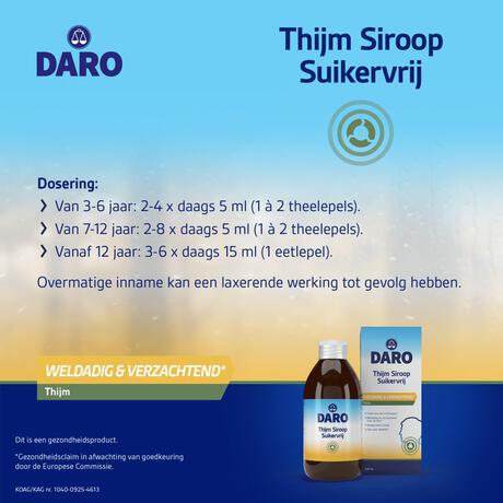 Daro Thijm Siroop Suikervrij 200 ML