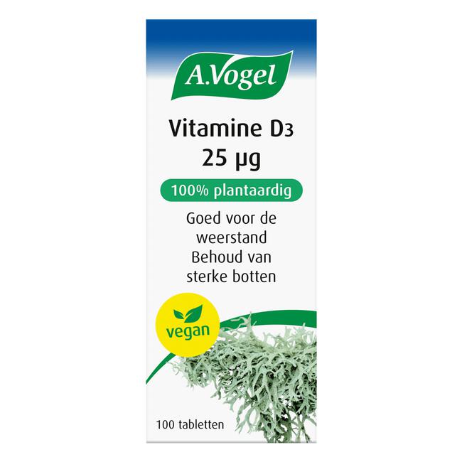 A.Vogel Vitamine D3 25 Mcg voor het Behoud van Sterke Botten Tabletten 100 stuks