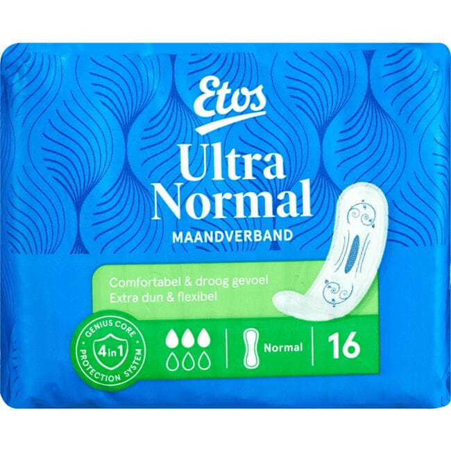 Mijnwerker Duwen ~ kant Etos Ultra Maandverband Normal 16 stuks 16 EA | Etos