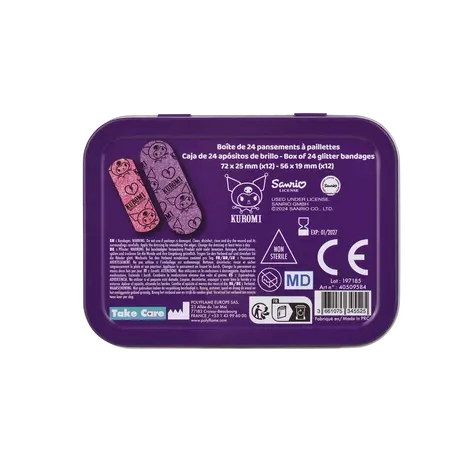 Fancy Label Kuromi Glitter Pleisters In Metalen Blik